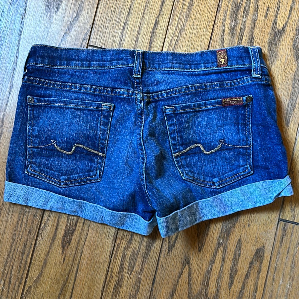 7 for all mankind cuffed denim shorts